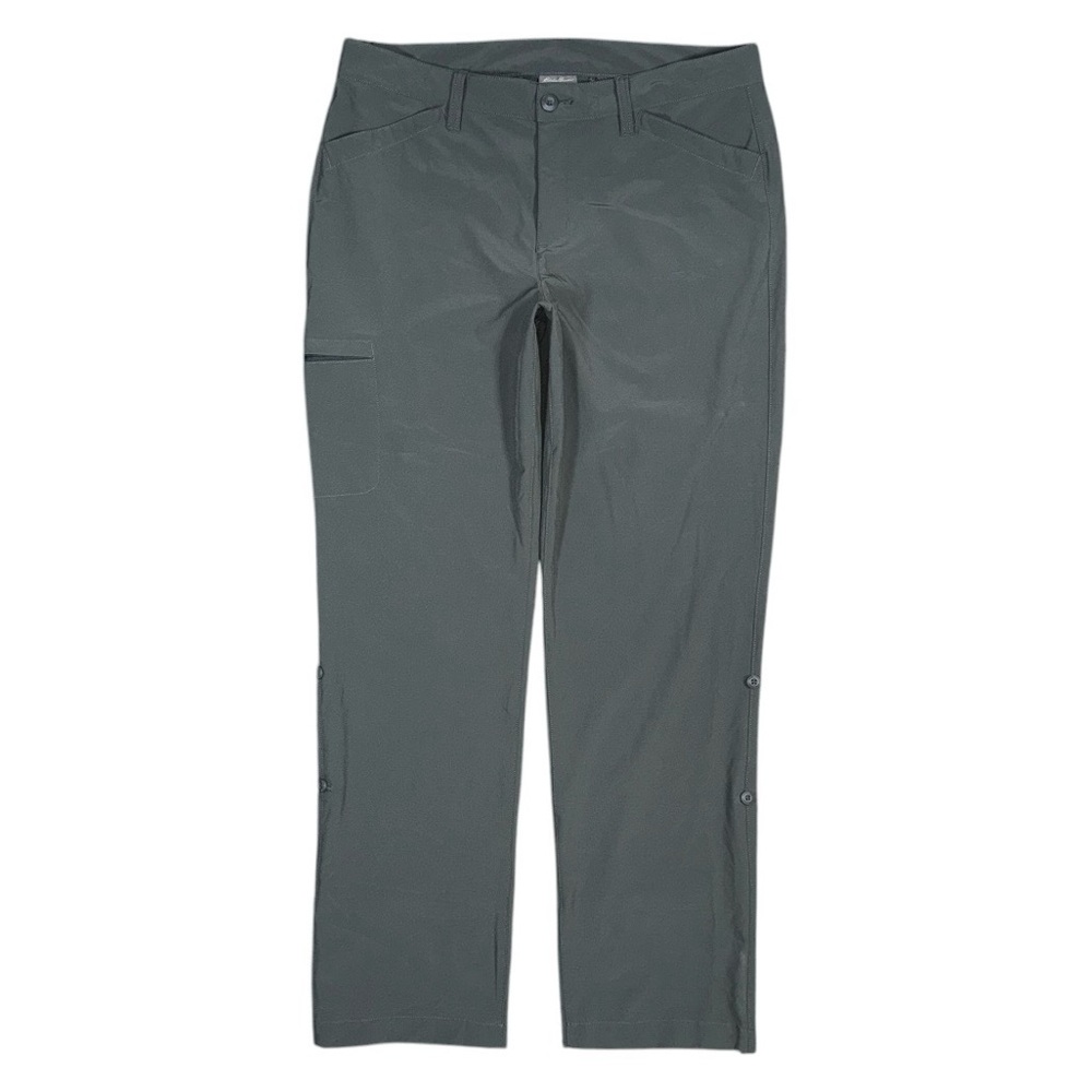 Eddie Bauer Women’s 12 Gray Roll-Up Convertible Hiking Pants Zip Pocket Outdoor